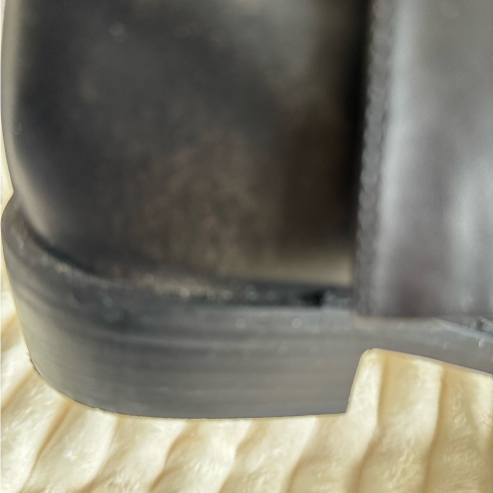 Steve Madden Black Leather Buckle Up Mid-Calf Boots - Picture 6 of 8